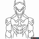 Overwatch Genji Coloring Pages Sketch Page sketch template
