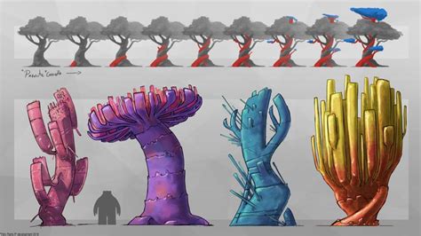 ArtStation - Alien trees, Felix Riaño | Laberintos, Alienígenas, Plantas