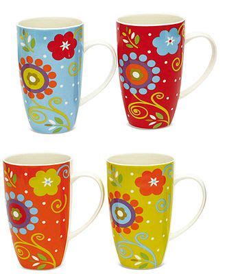 Maxwell & Williams Set of 4 Flower Power Mugs & Reviews - Glassware & Drinkware - Dining - Macy ...
