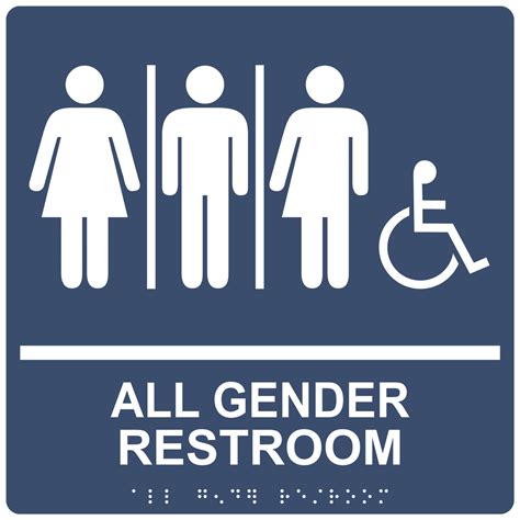 ADA All Gender Restroom Sign RRE-25413-99_WHTonNavy Gender Neutral