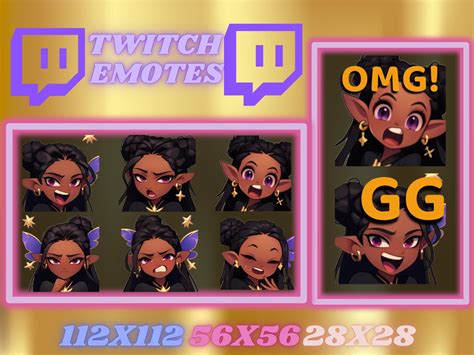 8 Black Fairy Twitch Emotes - Etsy