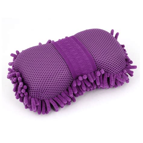 Durable Practical Microfiber Car Wash Sponge w Elastic Hand Strap Purple - Walmart.com