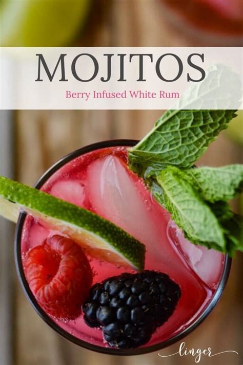 Mojito Cocktail Recipe with a Berry Infused White Rum | Linger