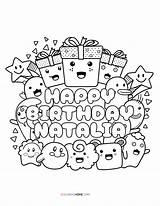 Happy Birthday Natalia Coloring Page  Home sketch template