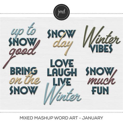 Mixed Mashup Word Art - January | Digital Art