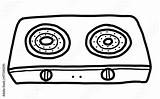 Gas Stove Drawing Sketch Coloring Page sketch template