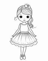 Cute Ballerina Coloring Pages For Kids sketch template