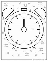 Clock Coloring Pages sketch template