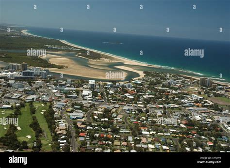 Mouth of Maroochy river Maroochydore Queensland Australia Stock Photo ...