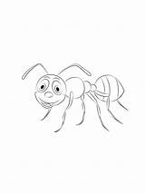 Funny Cartoon Ant coloring Page sketch template