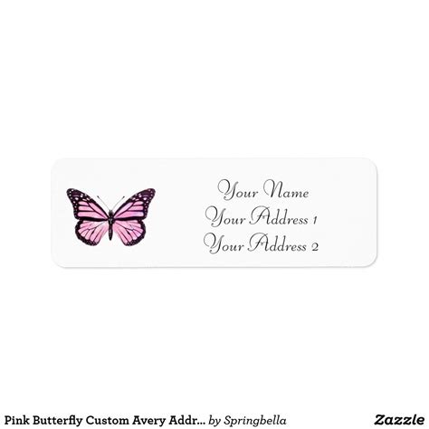 Pink Butterfly Custom Avery Address Labels | Zazzle | Avery address labels, Pink butterfly ...