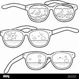 Sunglasses Coloring Pages sketch template