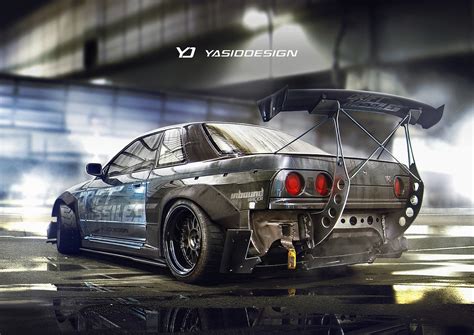 YASIDDESIGN, Render, Artwork, Car, Tuning, Nissan, Nissan Skyline R32, Nissan Skyline, Drift ...