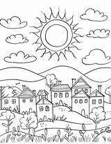 Sun Coloring Pages For Kids sketch template