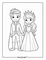 Prince And Princess Coloring Page sketch template