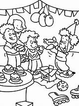 Opening Present At Birthday Party Coloring Pages  NetArt sketch template