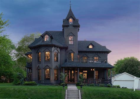 The Castle House, a restored 1872 gothic revival Victorian house in Stillwater, Washington ...