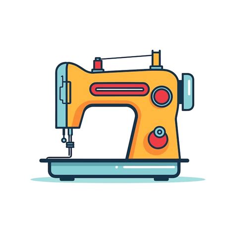 Premium Vector | Flat vector icon a vibrant yellow sewing machine with ...