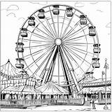 Ferris Wheel Coloring Page sketch template