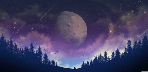 Moon Forest Purple Galaxy Animated By ©Motion – Hut: Live For Windows & MacOS, Anime Purple ...