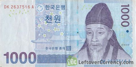 1000 South Korean won banknote - Exchange yours for cash today