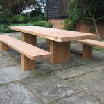 Oak Beam Table & Benches - Rustic Oak