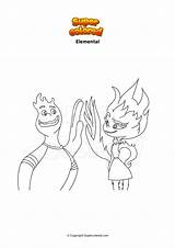Disegno da colorare Elemental  Supercoloredcom sketch template