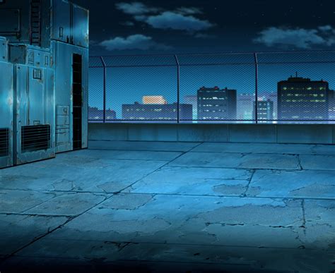 Gacha Anime Rooftop Background Night Edge - bmp-clown