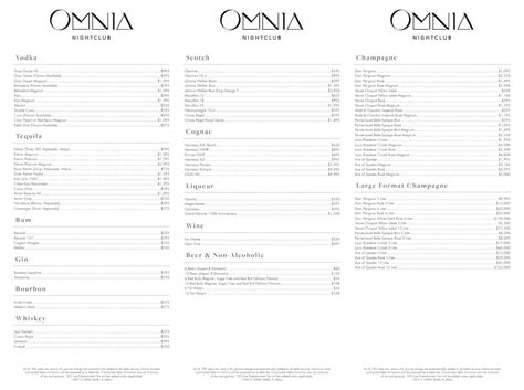 Omnia Nightclub | Table Service Pricing & Reservations