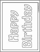 55  Birthday Coloring Pages Customizable PDF Happy Hand sketch template