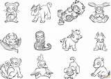12 Chinese Zodiac Animals coloring Page  Free Printable Coloring Pages sketch template