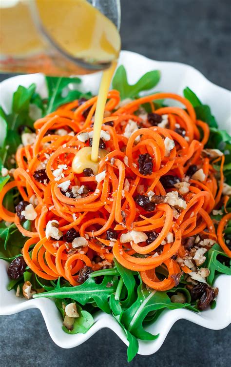 Healthy Carrot Salad - Spiralized or Shredded! - Peas and Crayons