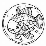 아이들을 위한 컬러링 페이지 귀여운 물고기 간단한 만화 스타일 대담한 선 낮은 세부 사항 그림이 없습니다 V  프리미엄 sketch template