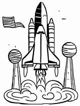 Space Shuttle Launch Coloring Page · Creative Fabrica sketch template