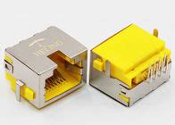 Right Angle 8P8C RJ45 Female PCB Connector Tab Up Yellow Housing Sinking