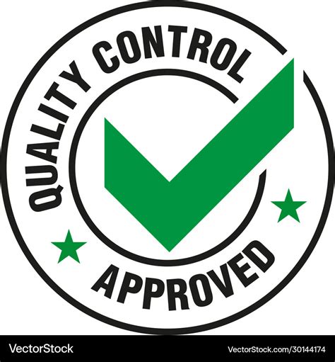 Quality control approved icon Royalty Free Vector Image