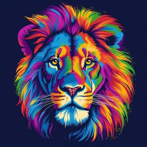 Rainbow Lion Digital Art L Instant Download - Etsy UK | Colorful lion painting, Rainbow lion ...