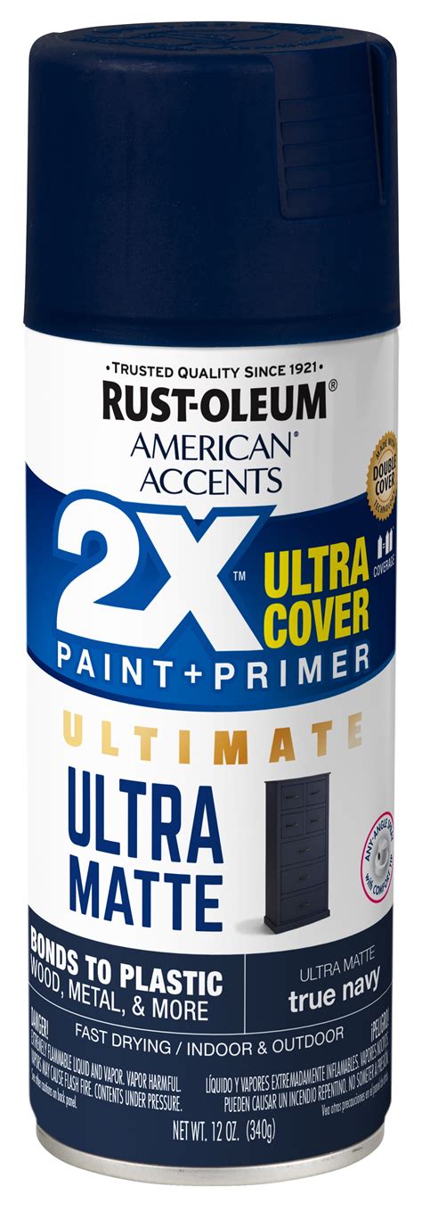 True Navy, Rust-Oleum American Accents 2X Ultra Cover Ultra Matte Spray ...