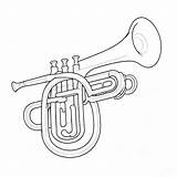Trumpet coloring page For Kids Lulu Pages sketch template