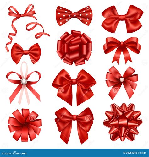 Red Ribbon Bows Stock Vector - Image: 39759383