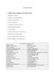 English worksheets: Types of shops / stores