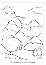 Waterfall Lake Mountains Sun Coloring Pages  Free sketch template