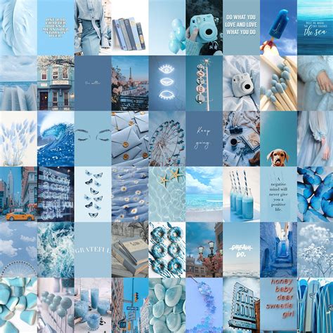 Ocean Blue Light Blue Aesthetic Wall Collage Kit Digital - Etsy Canada