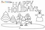 Happy Holidays Coloring Pages sketch template