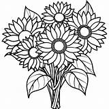 Sunflowers coloring Page  Coloring Super sketch template