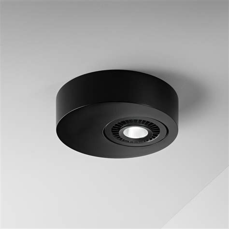 Egger Geo LED ceiling light with LED spot, black | Lights.co.uk
