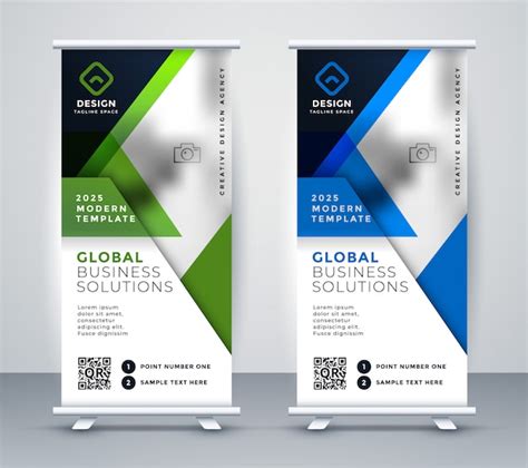 Free Vector | Business rollup vertical standee geometric banner