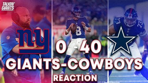 Giants LOSE 40-0 to Cowboys Reaction - YouTube