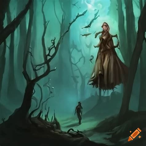 Bewitched woods art from magic the gathering planechase on Craiyon