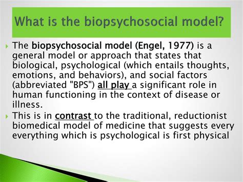 PPT - The biopsychosocial model PowerPoint Presentation, free download ...